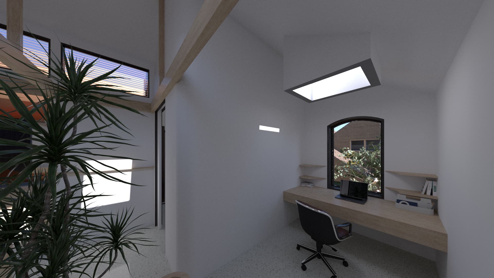 Concept 2: New study, with skylight above and existing window replaced with taller one