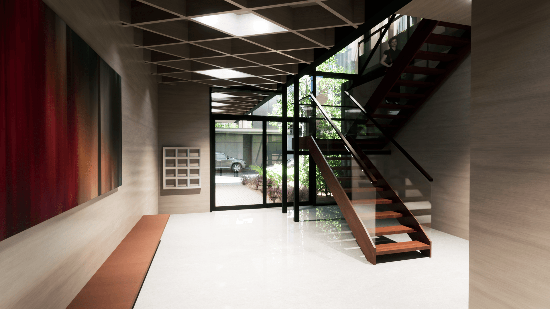 Foyer with lift and stair circulation look towards William St